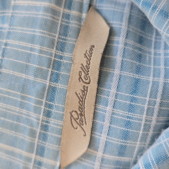 Paradise Collection Men's Light Blue Plaid Shirt Short Sleeve Size XL - Picture 3 of 4